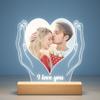 Personalized Heart Hands LED Lamp with Photo, Custom Acrylic Night Light for Couples, Romantic Bedroom Decor, Anniversary & Valentines Day Gift for Him Her, Engraved Picture Keepsake view 4