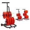 DECAKE Electrical Wire Spool Rack, 4/6 Reel Steel Wire Dispenser, Heavy-Duty Cable Unroller for Reels, Reel Cable Pulley 4-disc bearing with tool boxdisc bearings view 1