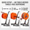 DECAKE Electrical Wire Spool Rack, 4/6 Reel Steel Wire Dispenser, Heavy-Duty Cable Unroller for Reels, Reel Cable Pulley 4-disc bearing with tool boxdisc bearings view 3