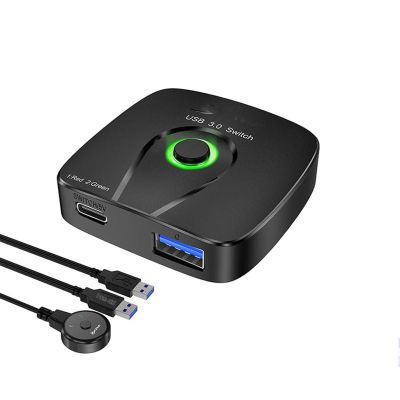 2 Ports Mini USB 3.0 Synchronizer, USB Printer Sharing Device Keyboard Mouse Shared Display/Distributor Controller