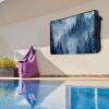 Outdoor TV Cover 36 to 39 Inch Weatherproof, Mountain Waterproof Outdoor TV Enclosure with Side Pocket, Navy Blue Forest Pine Tree TV Protector Cover for Outside Flat Screen TV view 2