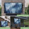 Outdoor TV Cover 36 to 39 Inch Weatherproof, Mountain Waterproof Outdoor TV Enclosure with Side Pocket, Navy Blue Forest Pine Tree TV Protector Cover for Outside Flat Screen TV view 3
