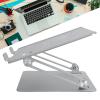 BAODEYOUB Laptop Stand for 11-15.6 Inch Notebooks, Foldable Aluminum Alloy Laptop Base with Stepless Adjustment, Portable Dual Pole PC Holder for Office Home Use, Silver Ergonomic Computer view 2