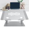 BAODEYOUB Laptop Stand for 11-15.6 Inch Notebooks, Foldable Aluminum Alloy Laptop Base with Stepless Adjustment, Portable Dual Pole PC Holder for Office Home Use, Silver Ergonomic Computer view 3
