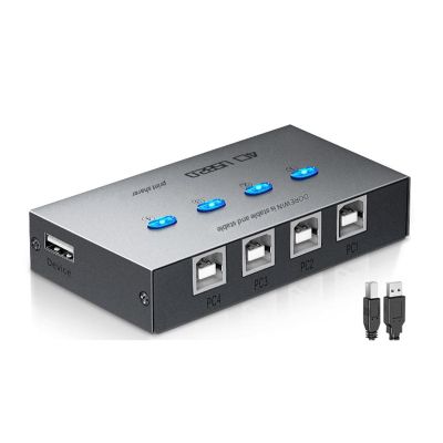 4 Ports USB Synchronizer - KVM Switch/Distributor, DNF Keyboard Mouse Shared Display Synchronization Controller