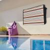 Outdoor TV Cover 60 to 65 Inch Weatherproof, Beige Khaki Striped Waterproof Outdoor TV Enclosure with Side Pocket, Farmhouse Stripes TV Protector Cover for Outside Flat Screen TV Modern Abstract Art view 2