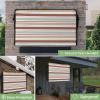 Outdoor TV Cover 60 to 65 Inch Weatherproof, Beige Khaki Striped Waterproof Outdoor TV Enclosure with Side Pocket, Farmhouse Stripes TV Protector Cover for Outside Flat Screen TV Modern Abstract Art view 3