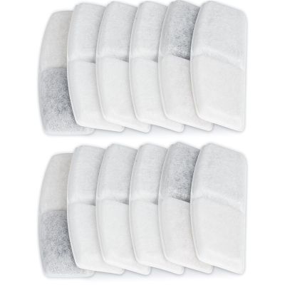 budebuse Pack of 12 Replacement Filter for Cat Water Dispenser, Filter Fountain for Drinking Filter for Automatic Drinking of Pets