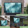 Outdoor TV Cover 36 to 39 Inch Weatherproof, Mountain Waterproof Outdoor TV Enclosure with Side Pocket, Blue Forest Pine Tree TV Protector Cover for Outside Flat Screen TV view 3