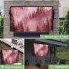 Outdoor TV Cover 40 to 43 Inch Weatherproof, Mountain Waterproof Outdoor TV Enclosure with Side Pocket, Pink Forest Pine Tree TV Protector Cover for Outside Flat Screen TV view 3
