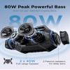 ShellHome Bluetooth Outdoor Speakers, 80W(Peak) Loud Wireless Speaker, 30H Playtime, RGB Lights, BassUp 2.0, IPX6 Waterproof, TWS, Bluetooth 6.0, Portable Boombox for Party, Pool, Beach (Teal) view 2