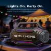 ShellHome Bluetooth Outdoor Speakers, 80W(Peak) Loud Wireless Speaker, 30H Playtime, RGB Lights, BassUp 2.0, IPX6 Waterproof, TWS, Bluetooth 6.0, Portable Boombox for Party, Pool, Beach (Teal) view 3