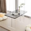 Acrylic Floor Desk, Low Table for Sitting on The Floor, Small Kotatsu Table, Modern and Simple Tea Table, Laptop Tray Desk for Couch, Bed and Floor(Black,60cm-23.6in) view 1