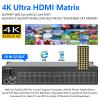 16x32 HDMI Matrix Switch 4K@30Hz with Web GUI w/Rs232-LAN Port Control, Rackmount HDMI Matrix 16x32 Support EDID, HDCP, Backlit Button, LED Screen displays (16 Input 32 Output Matrix) view 2
