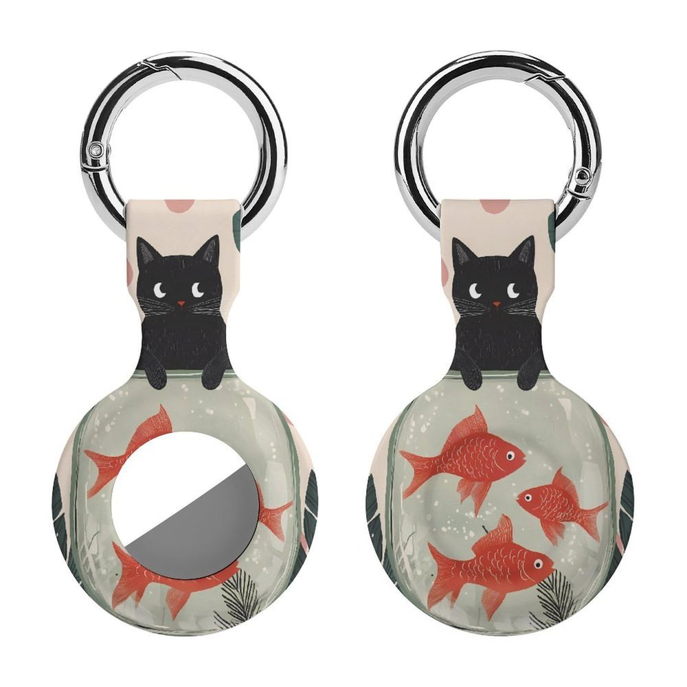 Fish and Cat Protective Case Compatible for AirTag Silicone Tagholder Tracker Cover for Pets Keys