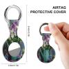 Farmhouse Daisy Vintage Wood Grain Protective Case Compatible for AirTag Silicone Tagholder Tracker Cover for Pets Keys view 2