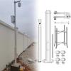 6.5 8.2 9.8 11.4 13.1 14.7 16.4 18 19.6 Feet Tall Streetlight Post, Surveillance Camera Outdoor Stand Security Cameras Pole and Bracket, Complete Kit(18ft (3 Sections) H) view 1