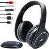 Ansee Wireless TV Headphones for Seniors & Hearing Impaired, Folding Over Ear Headphones with 2.4GHz RF Transmitter Support Optical RCA AUX, No Audio Delay, 100ft Wireless Range (Black) view 1