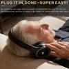 Ansee Wireless TV Headphones for Seniors & Hearing Impaired, Folding Over Ear Headphones with 2.4GHz RF Transmitter Support Optical RCA AUX, No Audio Delay, 100ft Wireless Range (Black) view 4