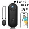 POV Camera 4K, Thumb Action Camera, Mini Wearable Body Cam with 64/128/256GB Storage, 170 Ultra-Wide Lens, 360-Min Recording, Waterproof 30M for Cycling, Vlogging & Outdoor Sports (Black-4K,64G) view 1