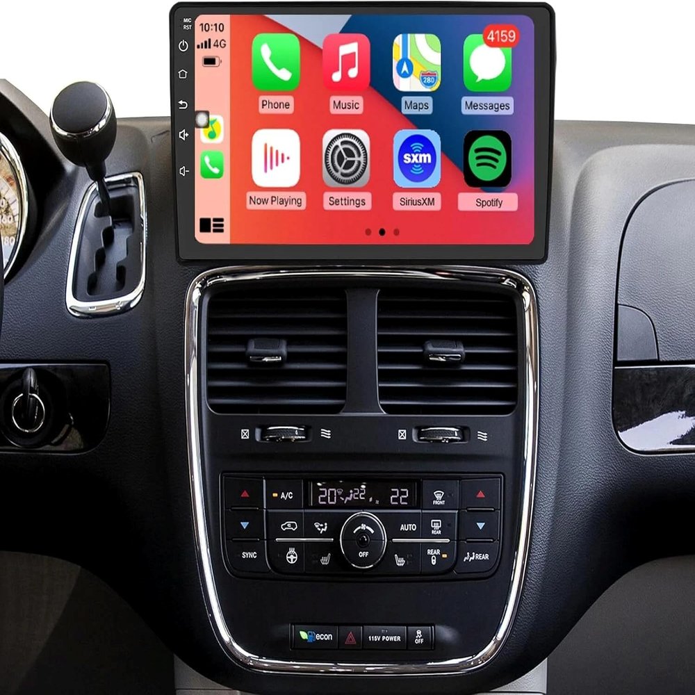 10 Inch Touch Screen Car Stereo with Carplay & Android Auto for Dodge Journey 2009-2010 Support Bluetooth FM/GPS/AHD Backup Camera 2+64G