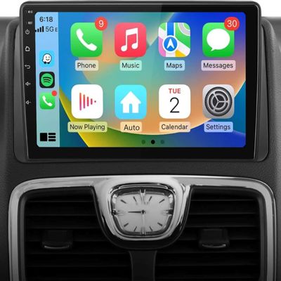 10 Inch Touch Screen Car Stereo with Carplay & Android Auto for Chrysler Aspen 2008-2010 Support Bluetooth FM/GPS/AHD Backup Camera 2+64G
