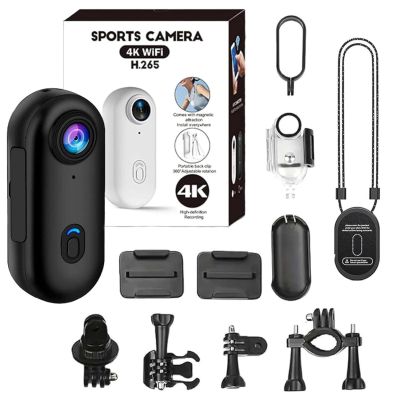 4K Winter Sports Action Camera, Ski & Snowboard Helmet Camera, Wearable Hands-Free Camera for Snowboarding, Skiing, Ice Skating & Adventures, Complete Kit with 64/128/256GB (Black-4K,128G)