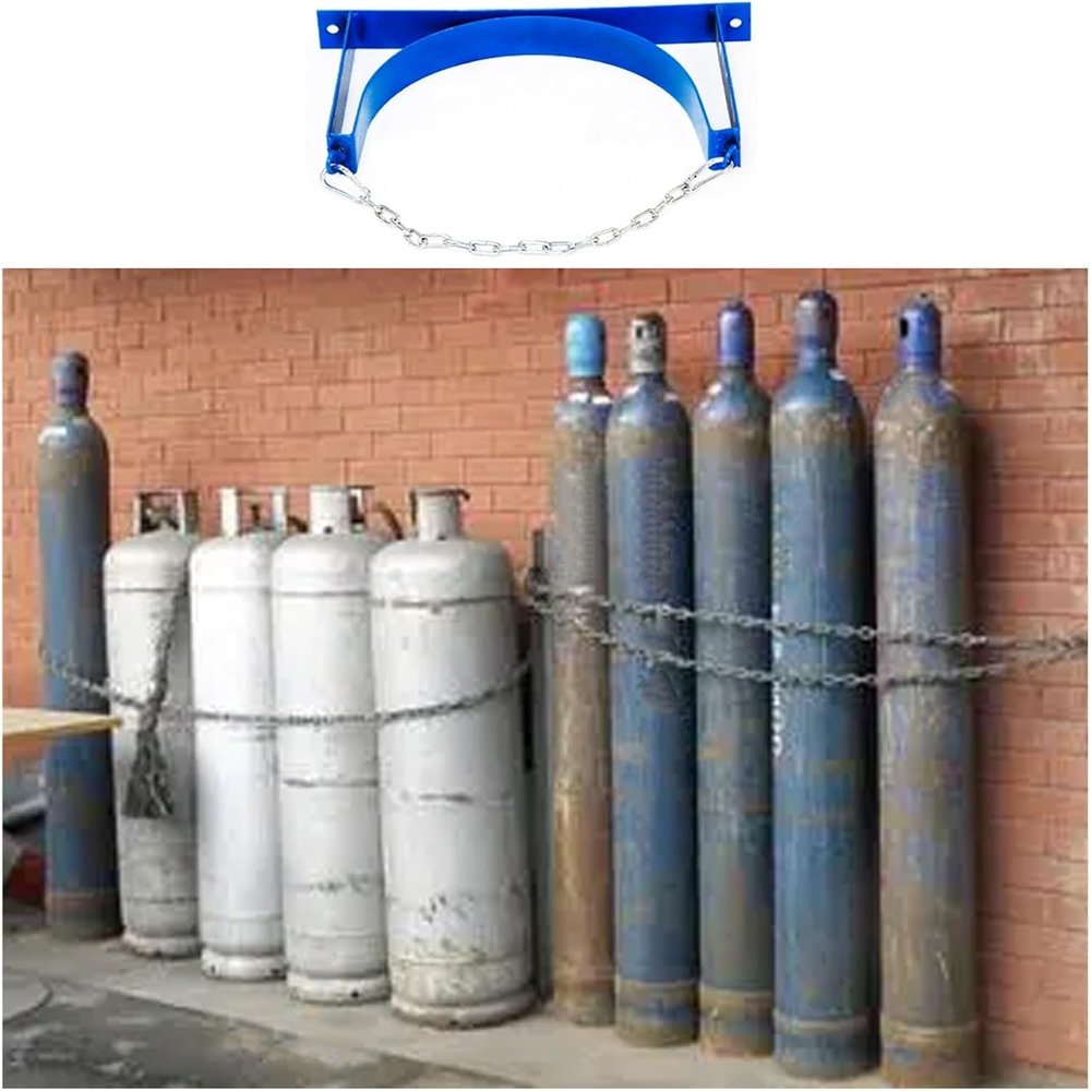 Oxygen Tank Stand Steel Gas Cylinder Fixed Rack for Factory/School/Hospital, Wall-Mounted Gas Cylinder Organizer Shelf Easy Install (1 Bottle)