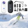 4K POV Camera for Winter Sports, Ski & Snowboard Action Cam with Smooth Stabilization, 170 Wide Angle, Wearable Hands-Free Video Recorder for Snowboarding, Skiing, Ice Skating (256G,Mix-4K) view 1
