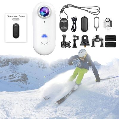 4K POV Camera for Winter Sports, Ski & Snowboard Action Cam with Smooth Stabilization, 170 Wide Angle, Wearable Hands-Free Video Recorder for Snowboarding, Skiing, Ice Skating (White-4K,128G)