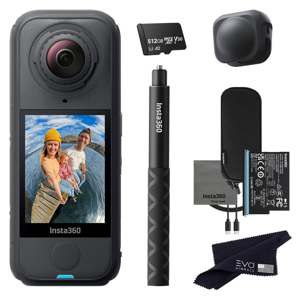 Insta360 X4 Air Basic Bundle | Lightest 8K 360 Action Camera for Epic Adventures | for Travel, Sports, Family Moments, Vlogging | Bundle Includes Invisible Selfie Stick, Lens Cap(512GB)