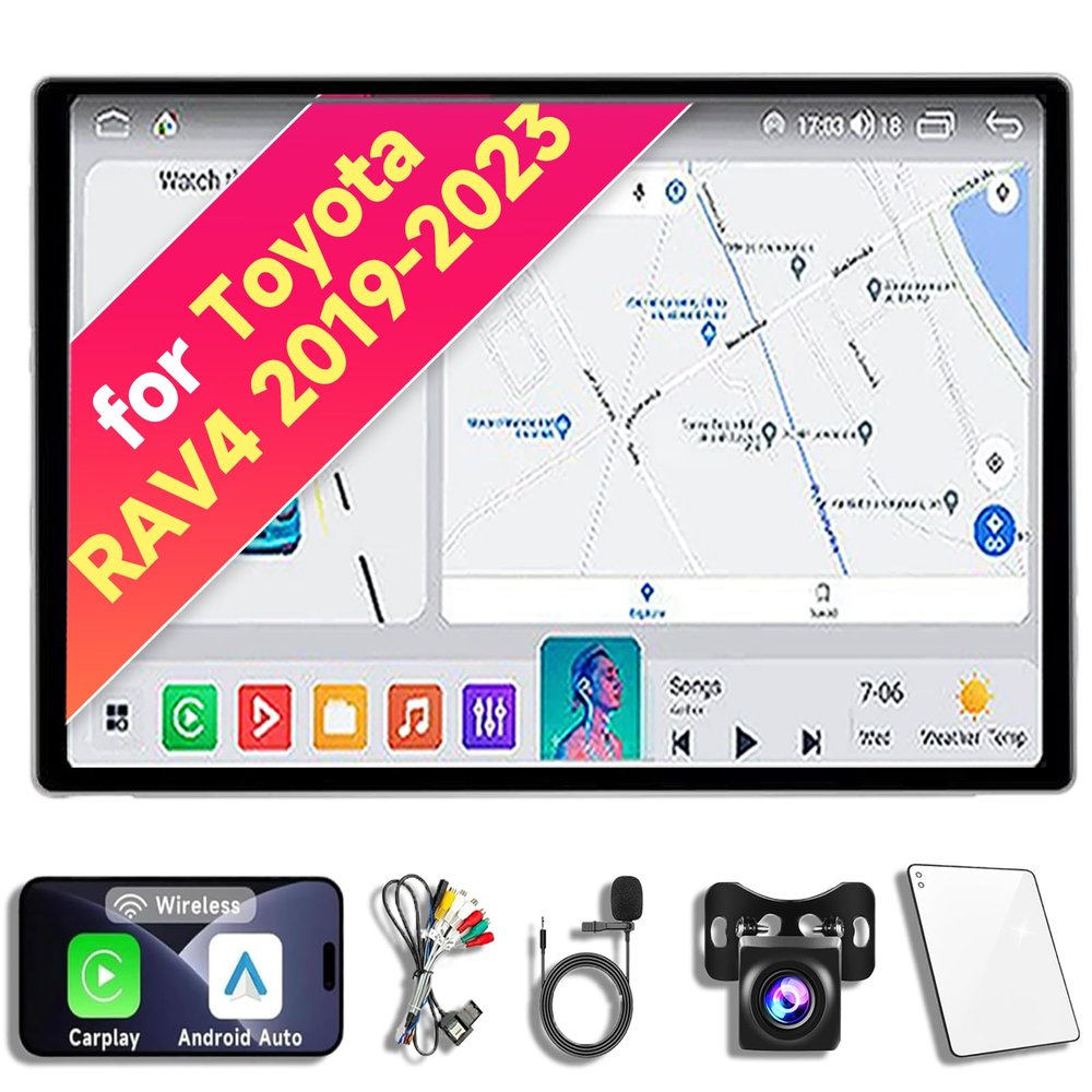 Android 14 Car Radio Stereo for 2019 2020 2021 2022 2023 Toyota RAV4, 13.1 Inch Touch Screen Head Unit with Wireless CarPlay Android Auto, GPS Navigation Bluetooth WiFi 5G DSP SWC
