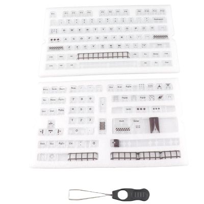 145 Keys Clear Keycaps for Cherry Height, KCA Transparent Keycaps Set, Universal Mechanical Keyboard Keycaps with Key Puller, ABS Material for DIY Customization on 60% to Full Size