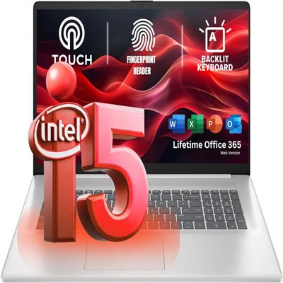 HP 17.3 Touchcreen Laptop - Backlit KB and Fingerprint Reader - Intel 13th 10-Core i5-64GB RAM, 2TB Storage - Win 11 and Microsoft 365 Web w/o Mouse