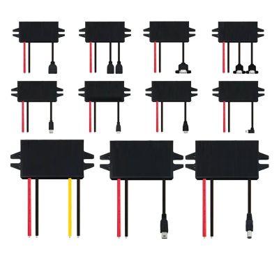 DC 12V 24V to 5V 3A Step Down Converter Buck Module Power Supply Adapter 15W Voltage Regulator Compatible with Car Dash Cam GPS Radio Hardwire Kit Support Micro Mini USB Female Port(USB-F-Double)