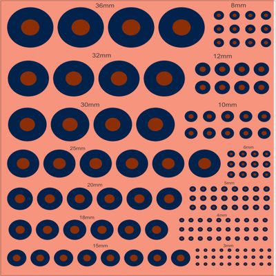 RAF Type B Roundel Decals  UK Royal Air Force  Waterslide & Multi-Scale