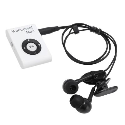 Brrnoo Swimming MP3 Player 8GB Multifunctional Underwater Music Player with Headphone for Diving Surfing Running Skiing Kayaking (White)