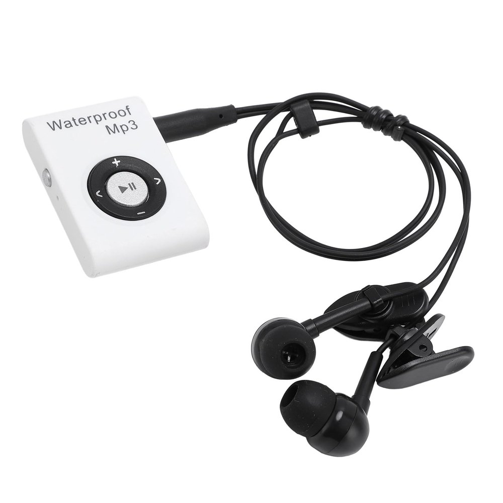 Brrnoo Swimming MP3 Player 8GB Multifunctional Underwater Music Player with Headphone for Diving Surfing Running Skiing Kayaking (White)