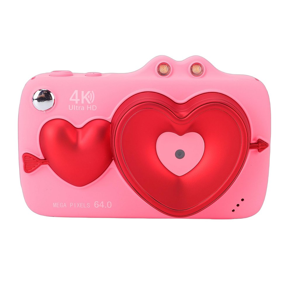 Bewinner Digital Cameras, 4K 64MP Dual Screens Camera, 18X Digital Zoom, Video HD Camera wiith Fill Light for Travel Outdoor Photography (Pinkish)