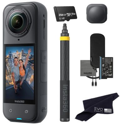 Insta360 X4 Air Extended Selfie Stick Drone View Bundle| Lightest 8K 360 Action Camera for Epic Adventures, Replaceable Lenses| Bundle Includes 3M Invisible Extended Selfie Stick, Lens Cap(256GB)