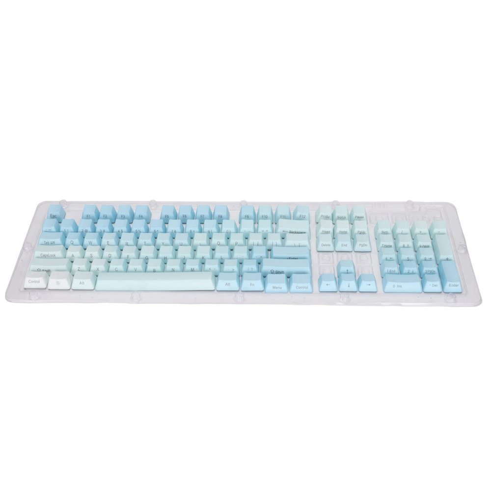 104PCS Key Caps Dyeing Process Opaque Side Engraving Matte PBT Keycaps, Custom Keycaps for Mechanical Keyboard, Frost Blue Theme with Ergonomic Design, Replacement Keycap Set for 6
