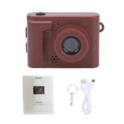 Bewinner Mini Keychain Digital Camera, 1080P Small Portable Photo Video Camera 1.54 Inch Screen, Digital Tiny Cameras for Friends, Travel & Campus Life (Brown)