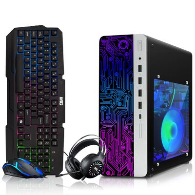 HP Gaming PC Desktop Computer  AMD Pro A10-9700,RX 550 Graphics,8GB RAM,256GB SSD,RGB Keyboard with AI Copilot,Mouse,WiFi,RGB Headphone,Windows 11(Renewed)