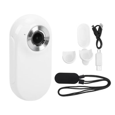 Bewinner 1080P Thumb Action Camera 0.96 Inch Screen, Tiny Size Mini Body Camera with 64GB Memory Card, Wearable Cameras with Back Clip, Bike Clip Magnetic, Hanging Rope (White)