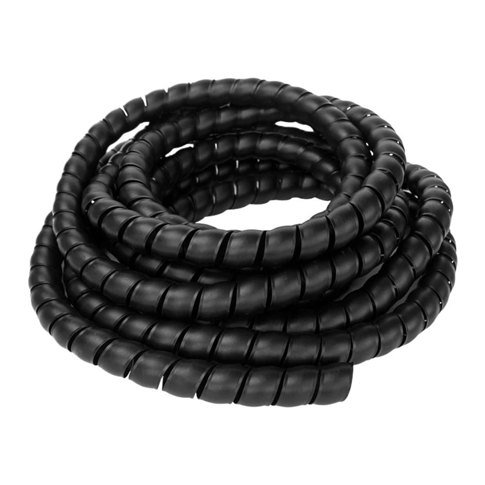 1/5M Winding Tube Wire Organizer Cable Protection Sleeve Spiral Wrap Protector 8/10/14/16/20/25mm(Black,25mm X 5Meters)