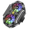 Texvora Sf06 Dual Fan Phone Cooler, Semiconductor, Rgb Led Temperature Display, And Android, 3-Mode Cooling, Optimized Heat Dissipation, Streaming And Gaming, Includes A Universal Clip view 1