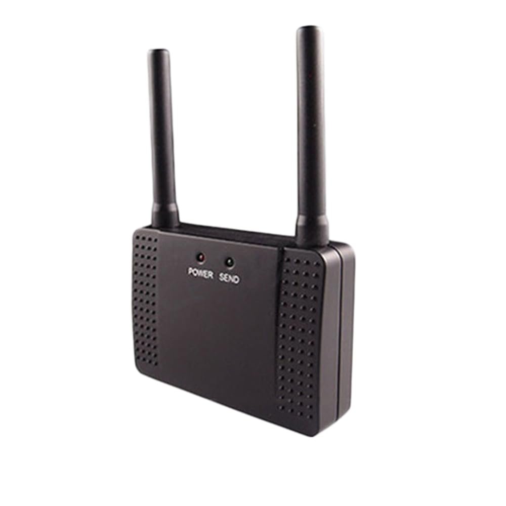 30MW RF Wireless Repeater Signal Amplifier Learning Code Extender for Call Button 433MHz Restaurant with Power Adaptor and 2 Antennas (US)