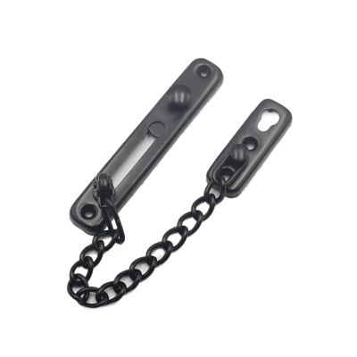 Door Lock Stainless Steel Security Guard with Spring Anti Theft Press Lock Heavy Duty Polished Door Latch(Black)