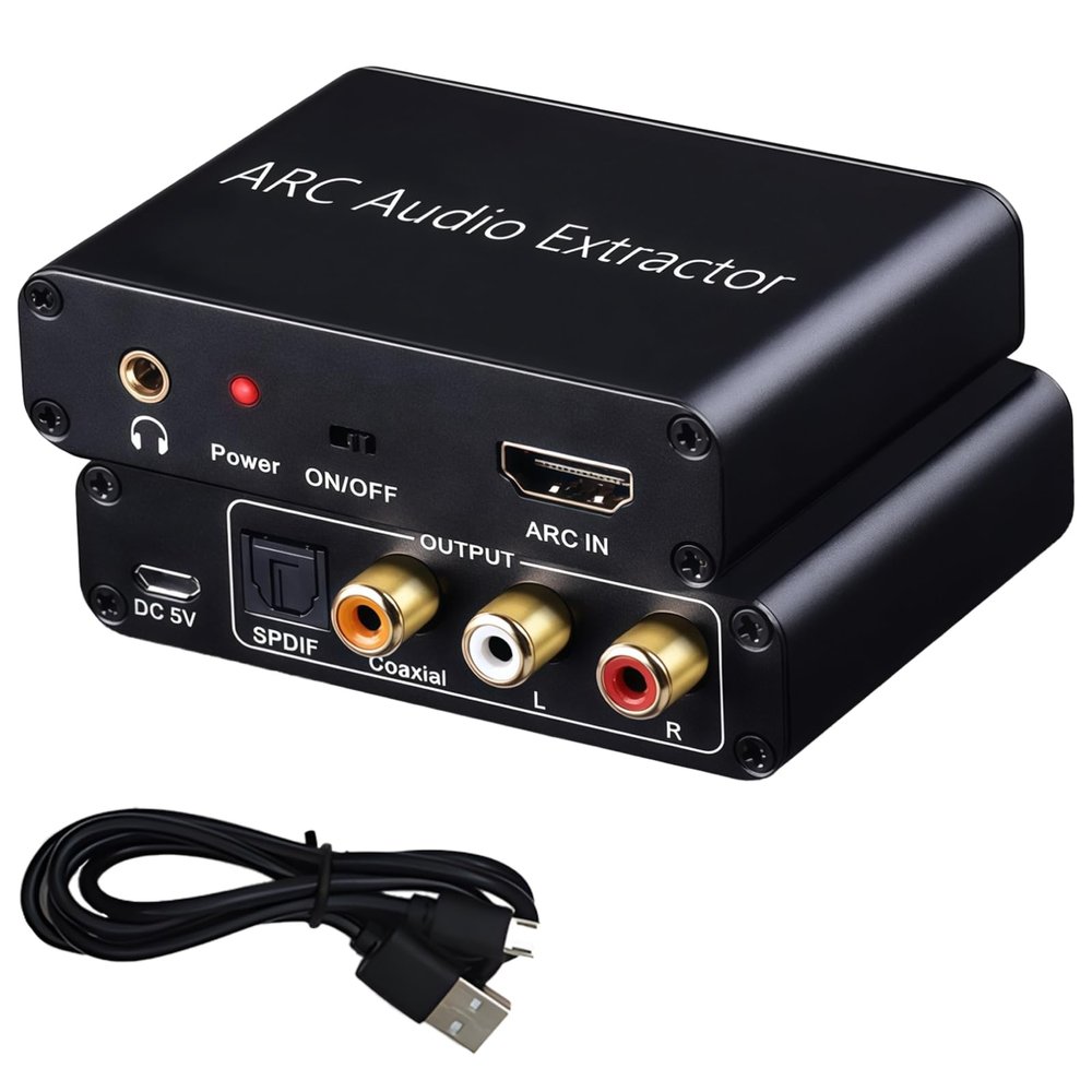 Texvora Arc Audio Extractor With 3.5Mm Jack, Supports 192Khz, Aluminum Alloy, Works With Arc Tvs