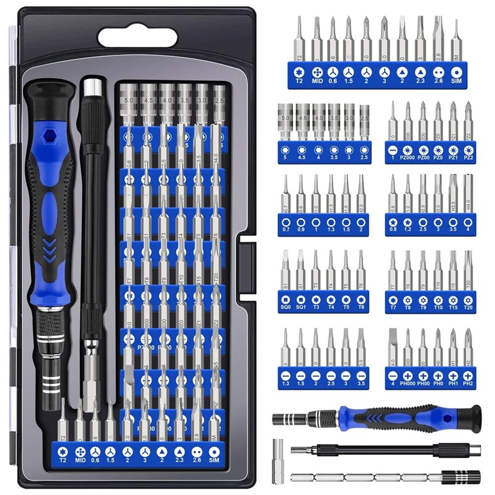 62 in 1 Precision Screwdriver Set Magnetic Driver Kit with Flexible Shaft Torx Phillips Screw Driver Bits